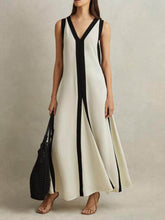 Load image into Gallery viewer, Reversible Style Colorblock A-Line Maxi Dress