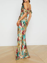 Load image into Gallery viewer, Radiant Off-The-Shoulder Printed Maxi Dress