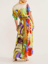 Carregar imagem no visualizador da galeria, Modern Printed Satin Blouse and Skirt Set