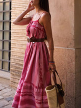 Carica l&#39;immagine nel visualizzatore di Gallery, Ethnic Style Crochet Patchwork Knitted Slip Maxi Dress