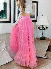 Laden Sie das Bild in den Galerie-Viewer, Mesh ruffle For The Frill Maxi Skirt