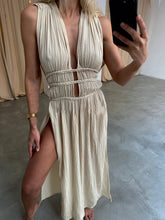 Load image into Gallery viewer, Boho Braids Belt Cutout Slit Kaftan Maxi Dress