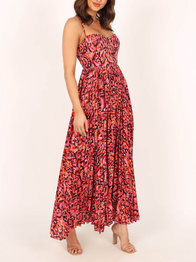 Fashionable Summer Sunshine Pleated Maxi Dress