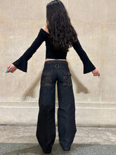 Load image into Gallery viewer, The Slouch In Embroidered Charcoal Denim Jeans