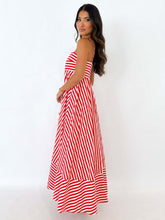 Indlæs billede til gallerivisning Striped Thin Strappy Midi Dress