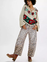 Load image into Gallery viewer, Leopard Print Barrel Jeans