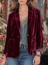 Lataa kuva Galleria-katseluun, Velvet Cropped Fashion Jacket