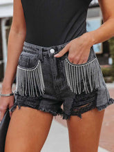 Load image into Gallery viewer, Fringed Denim Shorts