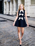 Silk Bow Charm Mini Dress