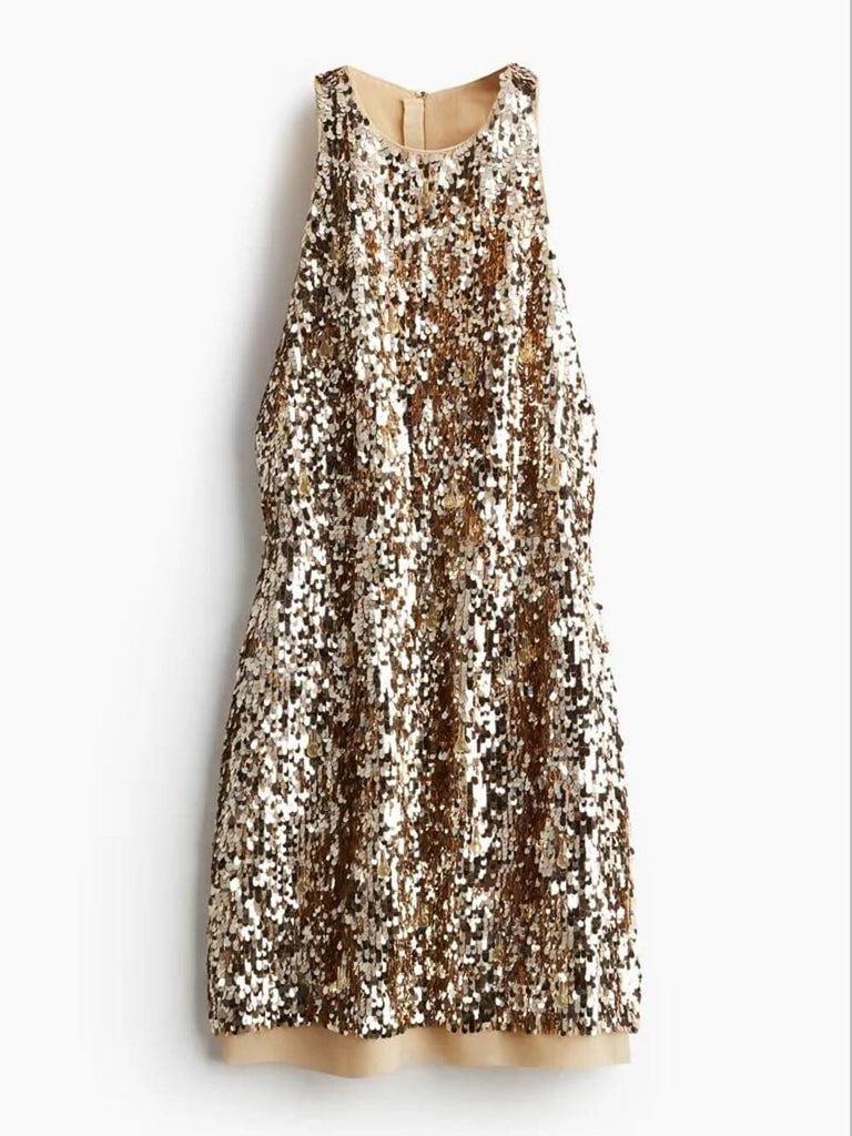 Unique Sequin Embellished Mini Dress