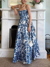 Načíst obrázek do prohlížeče Galerie, Elegant Strapless Printed String Maxi Dress