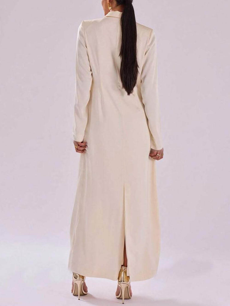 Exquisite Back Hem Slit Oversize Long Line Maxi Blazer Dress