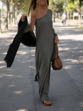 Load image into Gallery viewer, Side One Shoulder Statement Maxi Dress