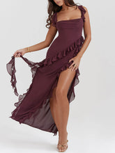 Load image into Gallery viewer, Mulberry Ruffle Maxi Dress