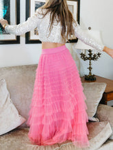 Carregar imagem no visualizador da galeria, Mesh ruffle For The Frill Maxi Skirt