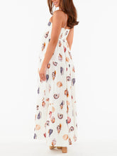 Load image into Gallery viewer, Unique Shell Conch Print Pleated Pockets Lightweight Maxi Dress