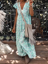 Lataa kuva Galleria-katseluun, Bohemian Floral Print Loose Resort Maxi Dress