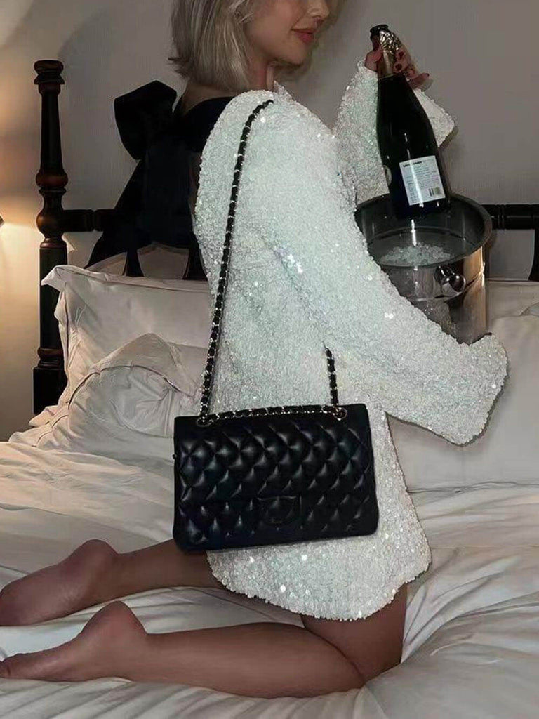 Robe à paillettes avec lien dans le dos