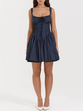 Lataa kuva Galleria-katseluun, French Navy Corset Mini Dress