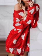 Laden Sie das Bild in den Galerie-Viewer, Hollow Out Hole Heart Sweater Dress