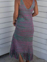 Load image into Gallery viewer, Tassel Edge Crochet Midi Dress