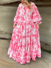 Load image into Gallery viewer, Bohemia Floral Girls Tiered Maxi Dress