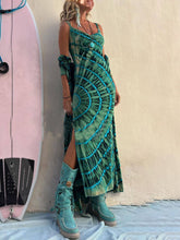 Carregar imagem no visualizador da galeria, Boho Tie-dye Print Slit Midi Dress