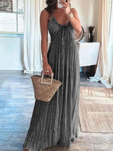 Load image into Gallery viewer, Backless U-Neck Suspender Maxi Dress