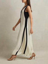 Load image into Gallery viewer, Reversible Style Colorblock A-Line Maxi Dress