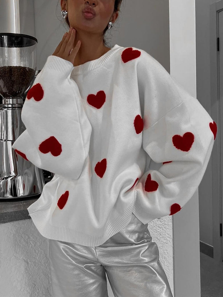 Heart Knit Sweatshirt