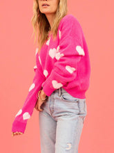 Load image into Gallery viewer, Heart Pattern Valentine&#39;s Day Round Neck Pullover