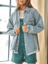 Load image into Gallery viewer, Super Pearl Girl Oversized Denim Shacket