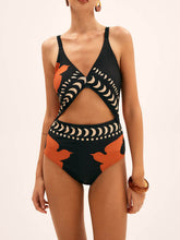 Load image into Gallery viewer, Unique Bird Print Cutout One Piece Swimsuit