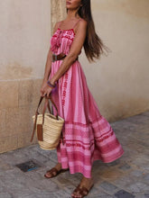 Carregar imagem no visualizador da galeria, Ethnic Style Crochet Patchwork Knitted Slip Maxi Dress