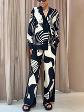 Load image into Gallery viewer, Trendy Graffiti Print Loose Wide Leg Pants Set