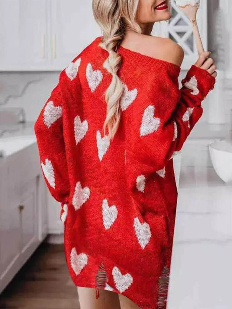 Robe pull à cœur ajouré