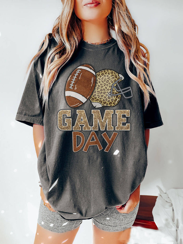 Game Day Leopard Lightning Bolt Shirt