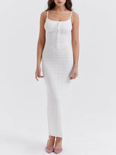 Load image into Gallery viewer, White Knit Maxi Dress