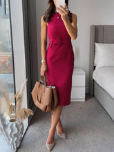 Load image into Gallery viewer, Elegant And Sophisticated Feeling Formal Tie Pencil Midi Dress