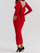 Load image into Gallery viewer, Red Knit-Blend Maxi Skirt