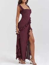 Load image into Gallery viewer, Mulberry Ruffle Maxi Dress