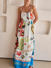 Carregar imagem no visualizador da galeria, Refined Sensation Satin Unique Print Maxi Dress