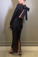 Indlæs billede til gallerivisning Sequin Bow Maxi Dress