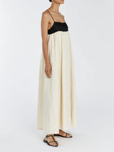 Indlæs billede til gallerivisning Loose Suspender Black And White Patchwork Maxi Dress