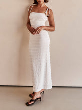 Load image into Gallery viewer, Patchwork Trim Holiday Strappy Maxi Dress