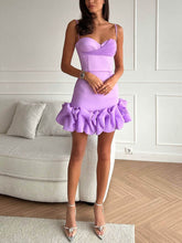 Lataa kuva Galleria-katseluun, Draped Ruffle Mini Bustier Dress