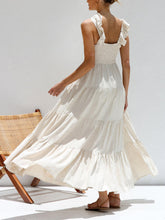 Indlæs billede til gallerivisning Ruffled Flying Sleeves Smocked Back Tiered Vacation Maxi Dress