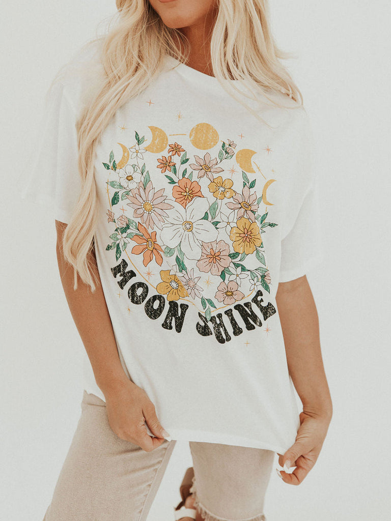 Floral Moon Shine Graphic Tee