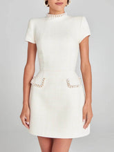 Charger l&#39;image dans la galerie, Exquisite And Playful Pearl Trim Pocket Mini Dress