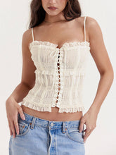 Laden Sie das Bild in den Galerie-Viewer, Ruffled Halter Back Crop Top